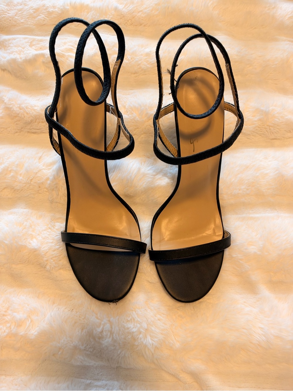 Lulu's Black Minimal Strappy Ankle-Tie Heels